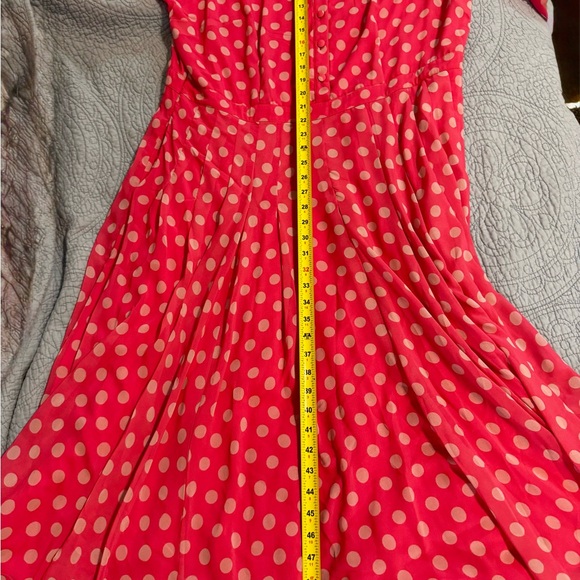 eShakti Fuchsia Polka Dot Midi Dress - Picture 5 of 9